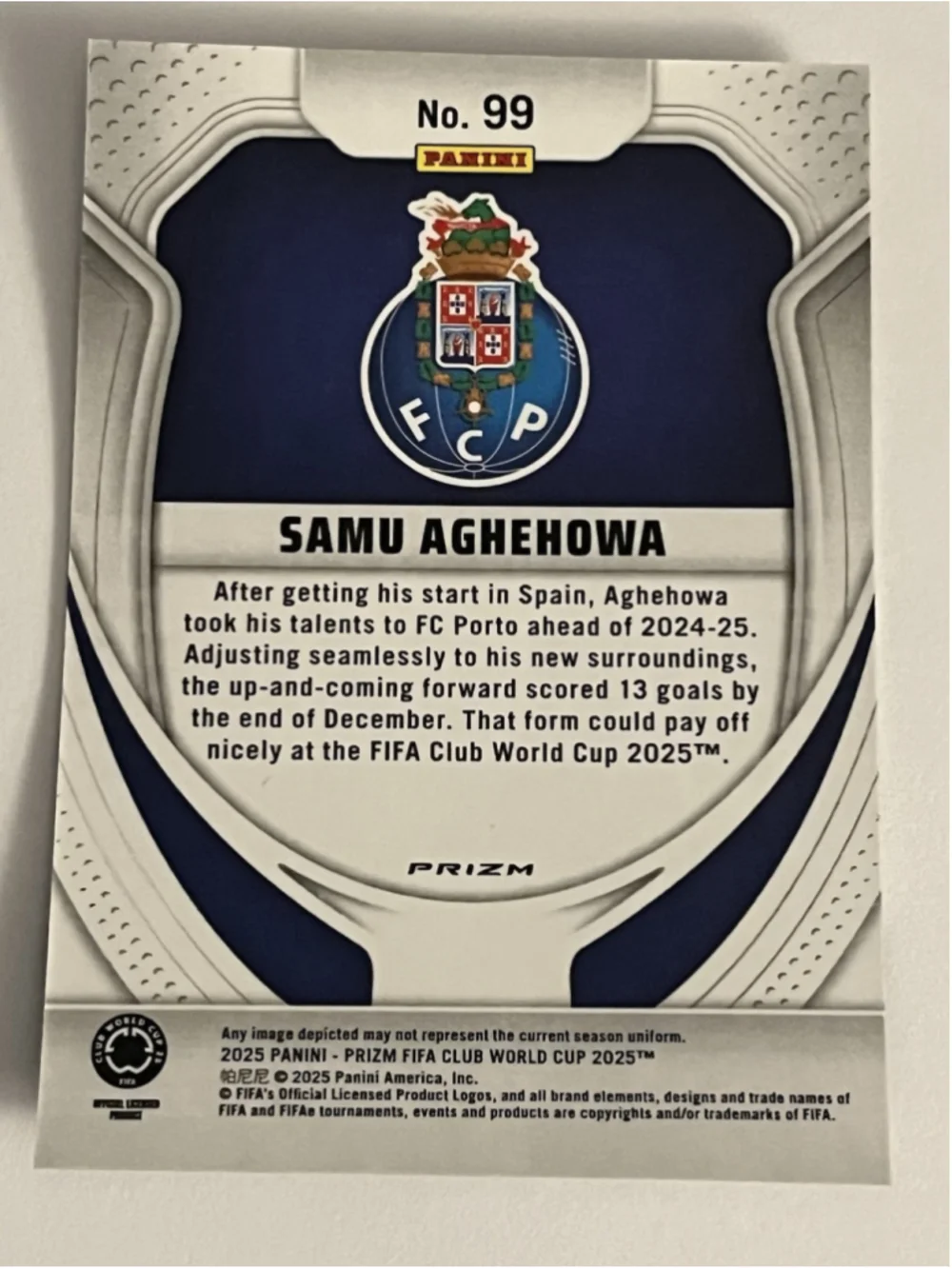 Samu Aghehowa 2025 Panini Prizm FIFA Pulsar Prizm #99 FC Porto - Picture 6 of 6